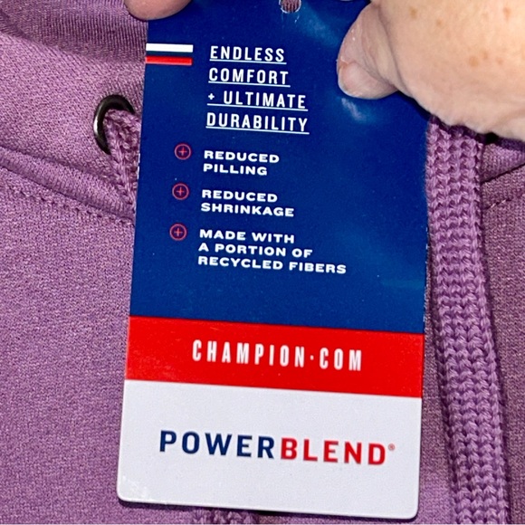Champion Powerblend Purple Hoodie - NEW - Picture 6 of 10